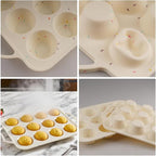 2 Pack Silicone Muffin Pan with Metal Reinforced Frame, 12 Cups Regular Size Silicone Cupcake Pan, Nonstick silicone Cupcake Molds for baking Homemade Muffins, Cupcakes, Egg Bites