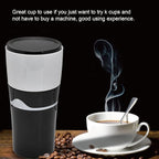 Zerodis Portable Drip Coffee Maker, 450ML Travelling Drip Coffee Machine Office Camping Hot and Cold Brew Coffee Makers for Capsules(Black and white)