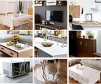 NECAUX Custom 18 x 47.3 Inch Clear Desk Cover Protector, 1.5mm Thick Plastic Pad, Clear Table Cover for Coffee Table, Media Stand