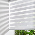 Persilux Cordless Zebra Blinds for Windows Shades (65" W x 72" H, White) Dual Layer Fabric Light Control for Day and Night Room Darkening Sheer Roller Shades for Home, Bedroom and Office
