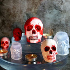 RESINWORLD Set of Large + Medium + Small 3D Skull Resin Molds, Flexible Clear Silicone Skull Head Molds, Silicone Molds for Resin, Soap, Clay, Candle Wax Casting, Halloween Home Decoration