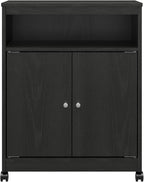 Ameriwood Home Landry Microwave Cart, Black Oak