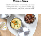 CaKE 3PCS Stainless Steel Food Storage Containers Set With Lids Canister Kitchen Appliances Dishwasher Safe Premium South Korea