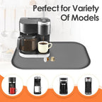 Silicone Coffee Maker Mat with Lip, 24'' x 16'' Heavy Duty Coffee Maker Mat for Countertops, Coffee Tray Fit Under Coffee Machine Appliance Automatic Machines Espresso Accessory, Grey