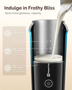 Maestri House Milk Frother, 3-in-1 Hot & Cold Mik Frothing Steamer, 8.12OZ/240ML Touch Control Foam Maker, Compact Space-saving Design for Latte, Cappuccino and Warm Milk
