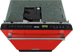 Large Capacity 24 inch Top Control Built-In Dishwasher with Third Rack – ENERGY STAR Certified, 47-dBA Ultra-Quiet, Stainless Steel (Red)