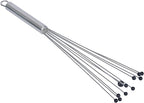 Restaurantware-German Standard 12.6 Inch Ball Whisk, 6 Kitchen Whisks With Silicone Balls - Ergonomic Handle, Dishwashable, Stainless Steel Manual Egg Beater, Durable, For Whisking, Stirring, Mixing