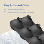 Samuelworld Large Ice Ball Maker with Lid, 12 x 2.5 Inch Ice Balls - Food Grade, Easy To Fill Round Silicone Ice Tray, Perfect Spheres Craft Ice Maker for Whiskey, Cocktails, Gifting - Grey
