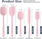 5 Pieces Silicone Spatula Set, Food Grade Rubber Spatula, Upgrade Strong Handle with Ergonomic Grip, Heat Resistant Up to 600°F for Nonstick Cookware, Cooking Candy Series