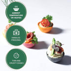 CROC'IN - Orange Mini Tart Shells - Edible Appetizer Or Dessert Cups - Pastry Pans - Artisanal & Vegan Confection - 60 Pieces