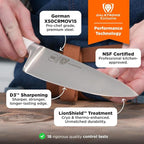 DALSTRONG Gladiator Series Elite-18pc Stainless Steel Knife Set with Block-High Carbon German Steel-Acacia Wood Block-Knife Set w/White Handles-NSF Certified-Men's Valentines Gift