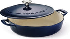 Tramontina Bestow Enameled Cast Iron Braiser Pan with Lid, 4-quart, Blue