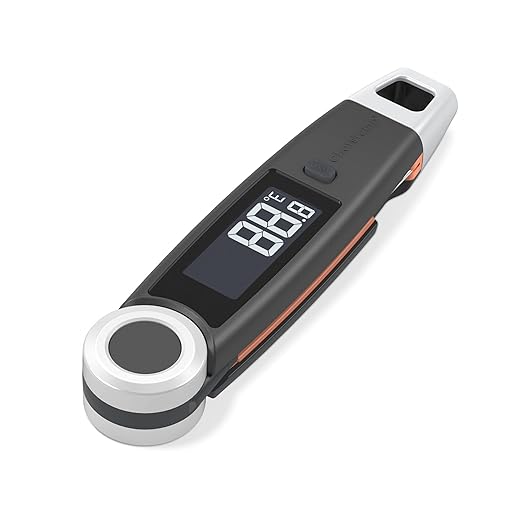 Finaltouch X10 Instant Read Digital Meat Thermometer NSF Certified Waterproof Professional for Cooking Grilling BBQ Baking Candy Oil with Rotating Probe and Backlit Display (Charcoal Gray)