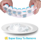 Silicone Ice Cube Tray, Jrisbo 4 Pack Easy-Release & Flexible 14-Ice Cube Trays with Spill-Resistant Removable Lid, Stackable Ice Trays with Covers for Freezer, Cocktail (Blue)