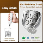 SUPRUS Ultra Fast Handheld Milk Frother Double Whisk with Stand 2 Batteries Stainless Steel for Lattes Cappuccino Matcha Hot Chocolate Coffee Bar Accessories Kitchen Gadgets Gift