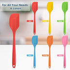 Irenare 24 Pcs Silicone Spatulas 11 Inch Large Rubber Spatulas Heat Resistant Non Stick Flexible Scrapers Baking Mixing Tool Cookware Dishwasher Safe, 6 Colors