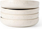 famiware Milkyway 33 oz Bowl Set, Pasta Bowls Set of 4, Salad Bowls, Double Reactive Glaze, Sturdy & Stackable, Ideal for Housewarming, Festivals, Creamy White with Speckles