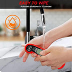 Meat Thermometer Digital for Cooking and Grilling, Collapsible Probe, with Magnet, Calibration, Backlight Waterproof Food Thermometer, Instant Read Thermometer for Kitchen, Meat, Steak, Turkey