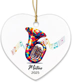 Tuba Player Ceramic Ornaments Xmas Tree, Personalized Tuba Ornament Gifts for Music Lovers, Musical Instrument Ceramic Ornament 2025, Custom Instrumentalist Christmas Keepsake Decor with Name & Year