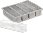 Host Ice Cube Tray, Makes Four 5-Inch Long Cubes, Durable Silicone Trays with Easy Release Design, Perfect for Water Bottles and Highball Glasses, Home Bar Accessories, Set of 1, Marble