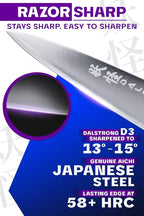 Dalstrong Chef Knife - 8 inch - Phantom Series - Japanese High-Carbon AUS8 Steel Kitchen Knife - Olive Wood Handle - Cooking Knife - Chef's Knife - w/Sheath