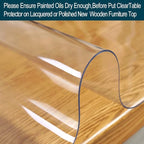 42x71 Inch Table Protector Clear for Dining Room Coffee Work Computer Laptop Table Cover Mat Protector PVC Plastic Tablecloths Rug Floor Protection Easy Clean Wipeable Non-Slip Liner Protective Vinyl