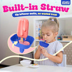 5 pcs Drip Free Popsicle Holders for Kids, Reusable Silicone Ice Cream Holder With Straw, Mess Free Popsicle Drip Catcher for Toddlers, Dishwasher Safe BPA Free, Fit Standard Stick Ice Pop (5 Colors)