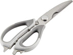 Rachael Ray Professional Multi Shear Kitchen Scissors with Herb Stripper and Sheath, 2 Piece, Gray
