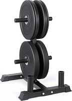 CAP Barbell 2-Inch Olympic Bumper Plate Weight Set with 6 Post Rack | 100-370 lbs | Multiple Options