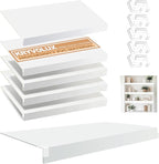 5 Pcs Wire Rack Covers 40x16x2.5 inch PVC Pantry Shelf Cover 0.31 inch Thick Removable Closet Wire Rack Shelf Covers,Decoration Kitchen Bathroom Office Shelving (Light Luxury White,40x16x2.5inch)