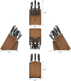 Cangshan Alps Series German Steel Forged 17-Piece Knife Block Set, Acacia (Black)