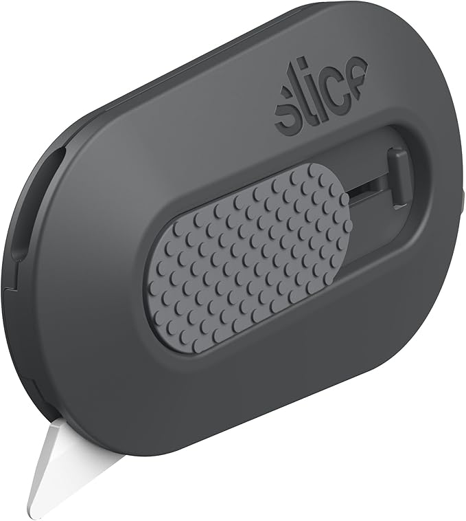 Slice Mini Box Cutter | Manual Retracting | Safe Ceramic Box Cutter Lasting 11x Longer than Metal | Box Opener | 1 Pack | Millennial Gray