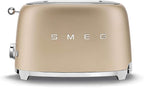 SMEG 2 Slice Toaster with 6 Presets and Defrost Function and Removable Crumb Tray TSF01CHMUS, Matte Champagne