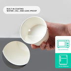JOLLY PARTY 50pack 8oz Paper Soup Containers with Lids, Disposable Paper Food Cups, Ice Cream Cups, Food Storage with Vented Lids, Microwavable and Freezer Safe (White)