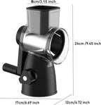 JIUMEXES Rotary Cheese Grater Hand Crank with 3-in-1 Blades – Fast, Safe & Effortless Grating, Perfect for Cheese, Vegetables & Chocolate, BPA-Free, Stable Suction Base