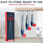 Kitchen Tongs for Cooking with Silicone Tips, Heat Resistant Tongs for Serving Food, 7-Inch, 9-Inch, 12-Inch Locking Silicone Tong, Set of 3 Salad Tong, Blue Kitchen Utensils