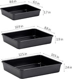 Nonstick Roasting Pan, Deep Baking Pan Set, Large Cake Pan Sets for Oven, 3-Piece Brownie Pan （Black）