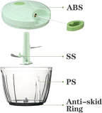 Cambom Manual Food Chopper Vegetable Cutter, Hand String Vegetable Chopper Onions Cutter for Vegetable Fruits Nuts BPA Free Food Safe Material, 650ml Green