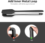 14in Extra Large Silicone Spatula: U-Taste 600ºF Heat Resistant Flexible Silicon Mixing Stirring Cooking Scraping Baking Bowl Scraper Seamless Spreader for Kitchen Nonstick Cookware (Black)