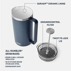 YETI Rambler 34 oz. French Press Coffee Maker, Cape Taupe