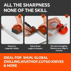 Rolling Knife Sharpener - Multi-Angle Luxury Sharpening Kit with Extra Replacement Head (Upgraded Model).Gift Ideas for Men at Christmas and Father's Day (Brown)