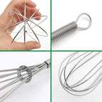 Whisks for Cooking Set, Stainless Steel Wisker for Baking, Blending, Rust-Proof Balloon Wire Whisker Egg Whisk Hand Mixers (8 in + 12 in, 2)