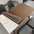 Leather Table Cover,1.8mm Thick,42x90 Inch Table Protector,Table Protector for Dining Room Table,Dining Table Cover,Table Cover Protector.(Mud Color+Champagne Gold,42x90)