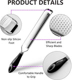 ALLTOP Lemon Zester, Hand-held Stainless Steel Food Grater,Pro Kitchen Tool for Cheese Parmesan Vegetable Ginger Garlic Nutmeg Citrus Lime Orange Chocolate Fruit - Fine Shredder