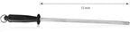 Professional Carbon Steel Black Knife Sharpening Steel, Black 12 Inch