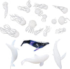 Woohome 20 PCS 3D Mini Jellyfish Mini Whale Resin Mould Filler Resin Casting Moulds Fillers, 3D Resin Filler Art Craft Supplies Epoxy Moulds for Jewelry Making Supplies, Art Resin Crafts DIY