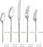Hand Forged Stainless Steel Flatware Set Silverware Set Cutlery Set Hexagon Handle 5 Pieces Service for 1