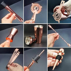 Cocktail Shaker Set with Stand, Cocktail Shaker Bartender Kit: Bar Tool Set, Drink Mixing Includes Martini Shaker,Strainer,Jigger,Bar Mixer Spoon,Muddler, Pourer, Bottle Stopper (Rose Gold)