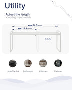 Nxconsu Expandable Cabinet Shelf Organizer Riser for Kitchen Pantry Cupboard Under Sink Countertop Home Storage Organization Rack Space Saver Freestanding Heavy Duty Nonslip Stackable White Large