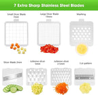 LHS Multifunctional Food Chopper - 10 in 1 Veggie Slicer, Dicer, Cutter for Onions, Potatoes and More - Black Container Included